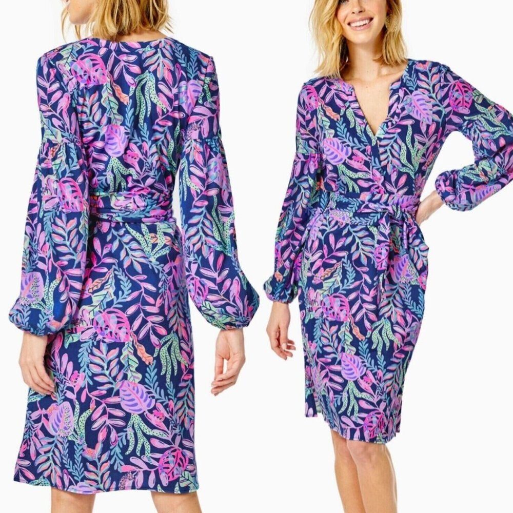 Lilly Pulitzer Kierna Dress in Oyster Bay Navy You’ve Been Spotted M Nwt